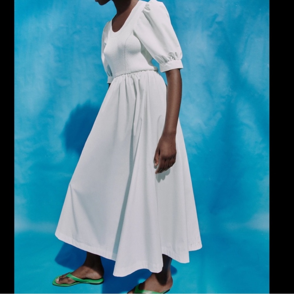 COMBINATION KNIT DRESS LIMITED EDITION Zara - white